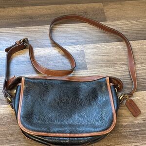 90s two tone Italian made Coach crossbody pebbled leather Sheridan Collection